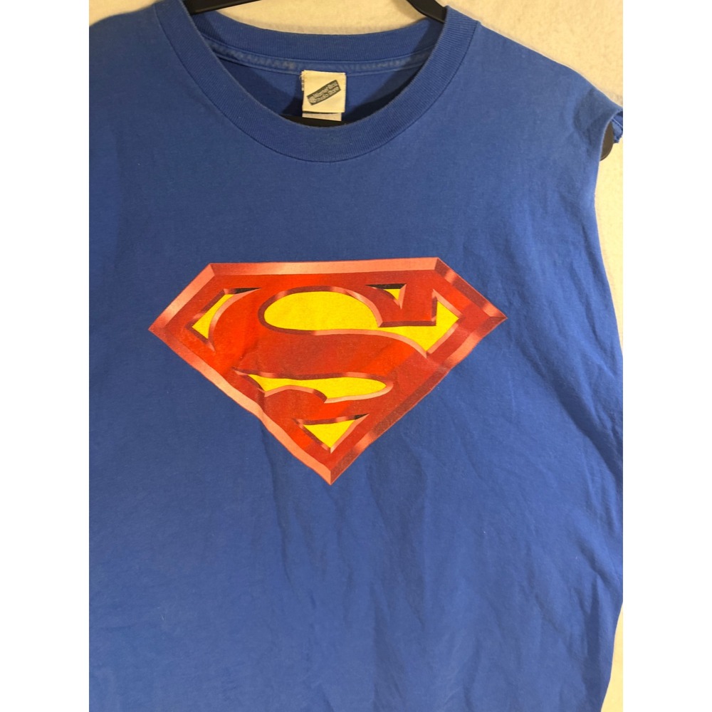 Vintage 2000 Superman DC Comics Shirt Mens XXL Made USA Cut Sleeve Y2K Logo